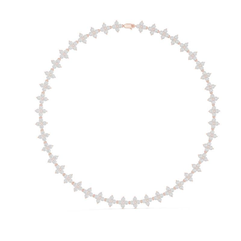 Diamond necklaces design GJ-N-0107, shown in rose gold