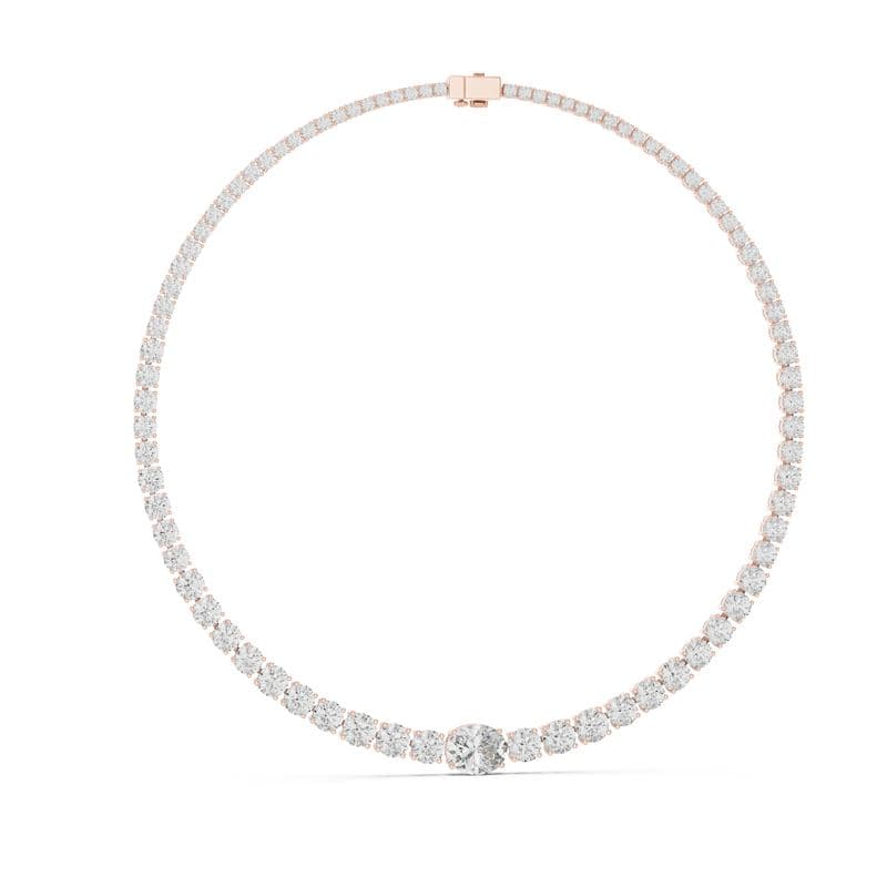 Diamond necklaces design GJ-N-0110, shown in rose gold