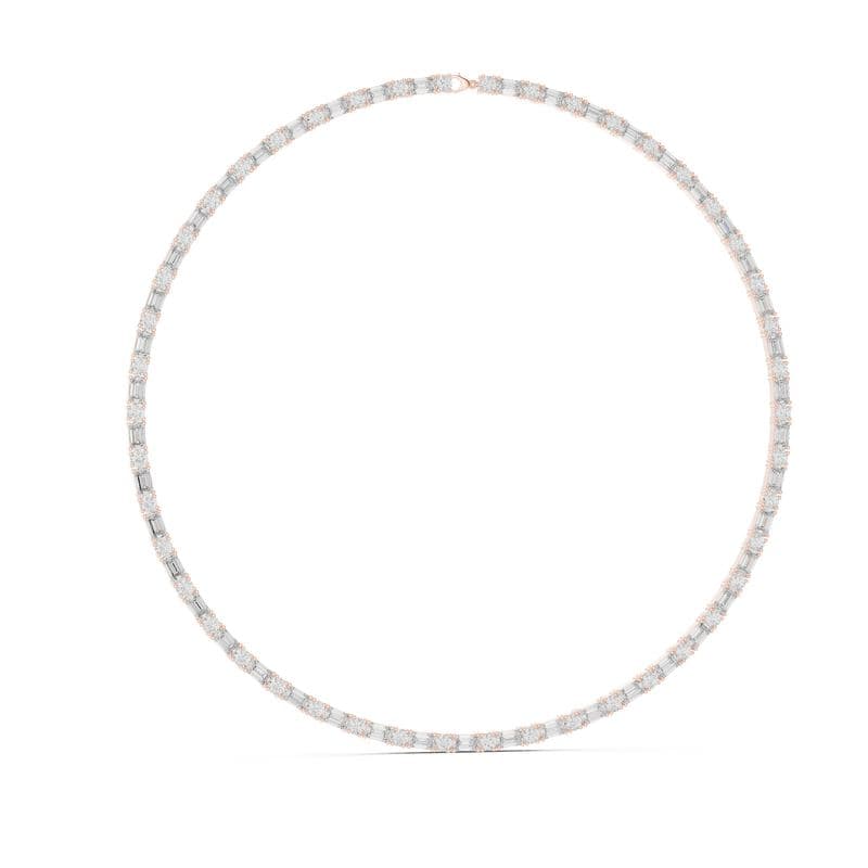 Diamond necklaces design GJ-N-0112, shown in rose gold