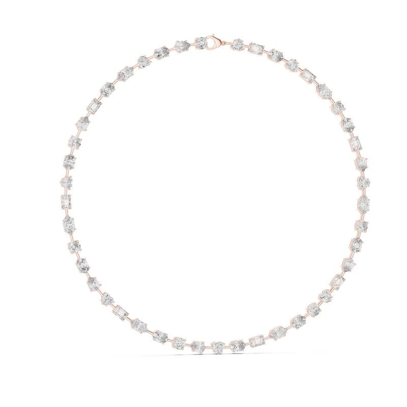 Diamond necklaces design GJ-N-0113, shown in rose gold