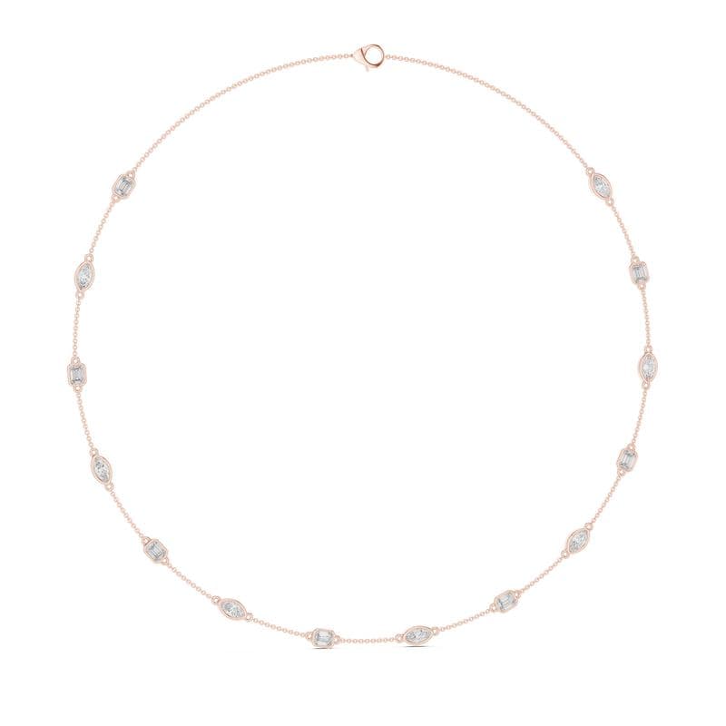 Diamond necklaces design GJ-N-0115, shown in rose gold