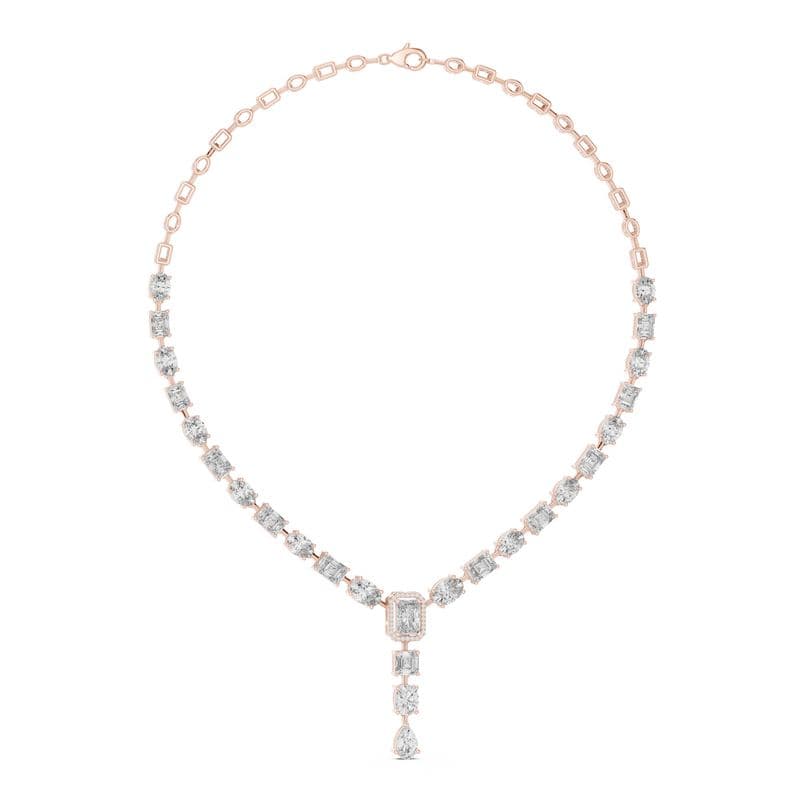 Diamond necklaces design GJ-N-0117, shown in rose gold