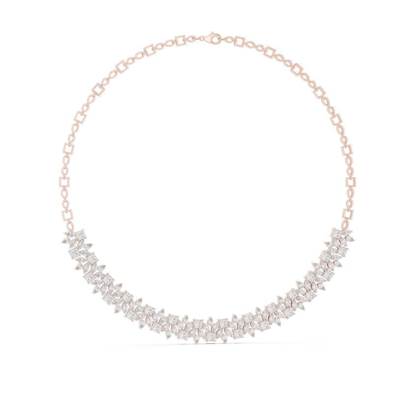 Diamond necklaces design GJ-N-0118, shown in rose gold