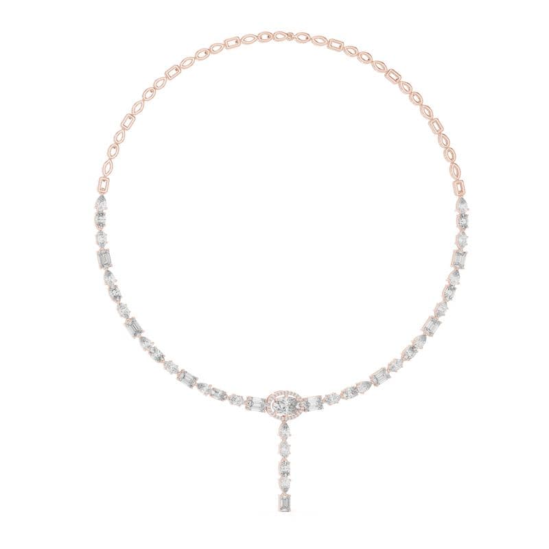 Diamond necklaces design GJ-N-0120, shown in rose gold
