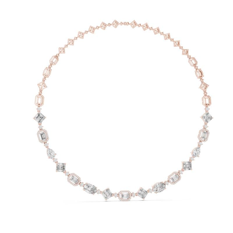 Diamond necklaces design GJ-N-0121, shown in rose gold