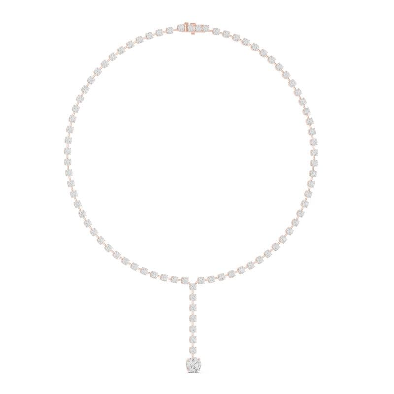 Diamond necklaces design GJ-N-0126, shown in rose gold