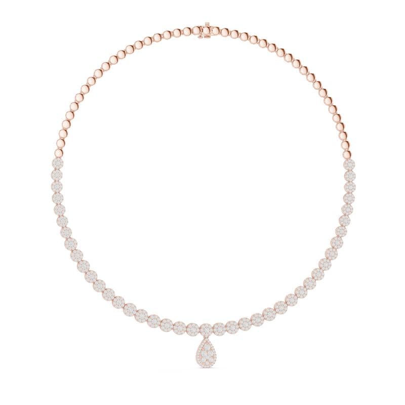 Diamond necklaces design GJ-N-0128, shown in rose gold