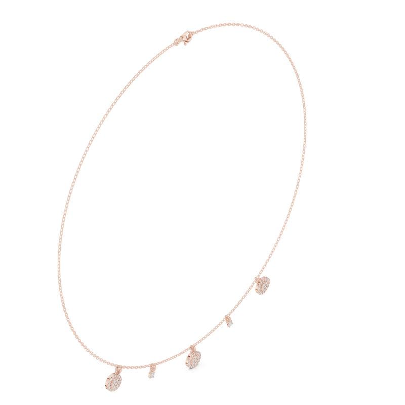 Diamond necklaces design GJ-N-0133, shown in rose gold