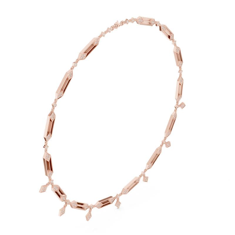 Diamond necklaces design GJ-N-0134, shown in rose gold