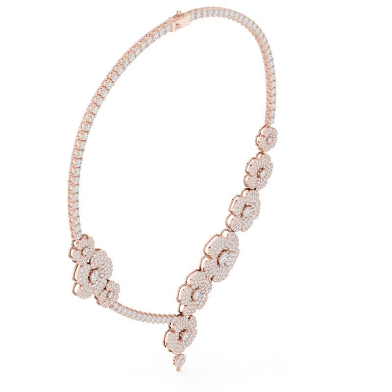 Diamond necklaces design GJ-N-0135, shown in rose gold