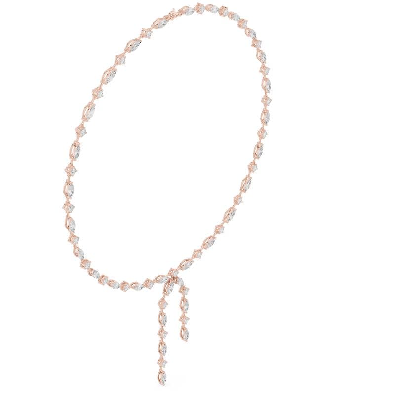 Diamond necklaces design GJ-N-0137, shown in rose gold
