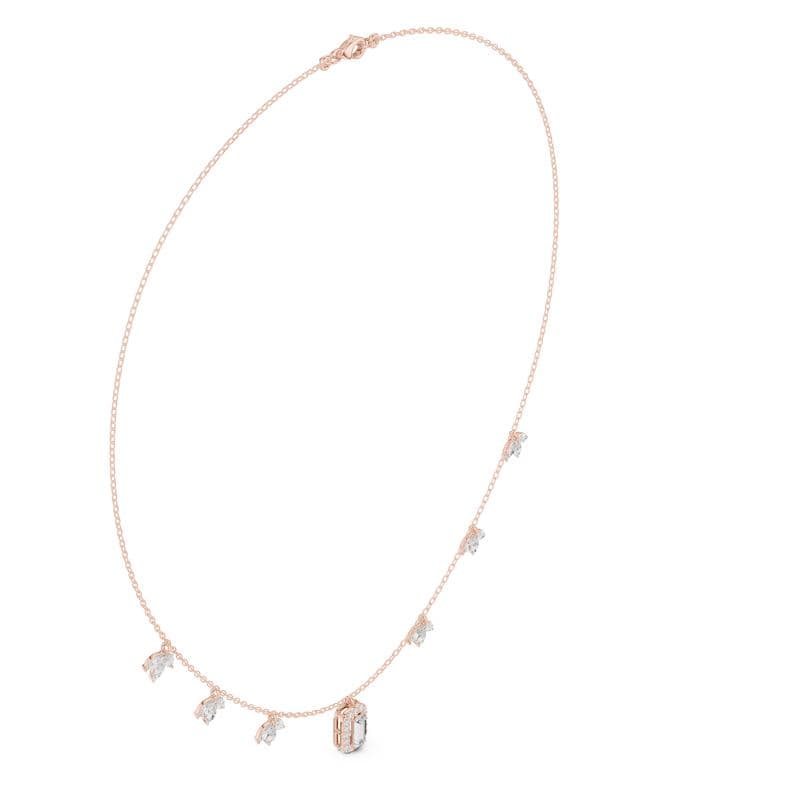 Diamond necklaces design GJ-N-0139, shown in rose gold