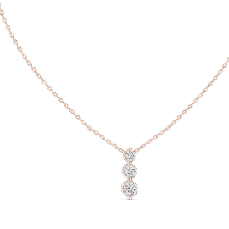 Diamond pendants design GJ-P-0004, shown in rose gold