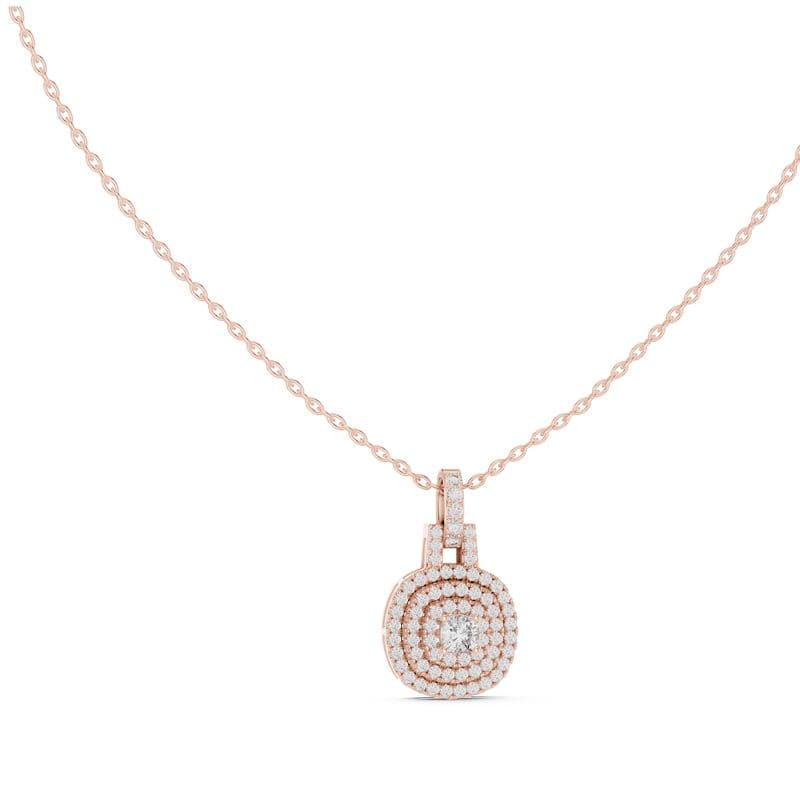 Diamond pendants design GJ-P-0005, shown in rose gold