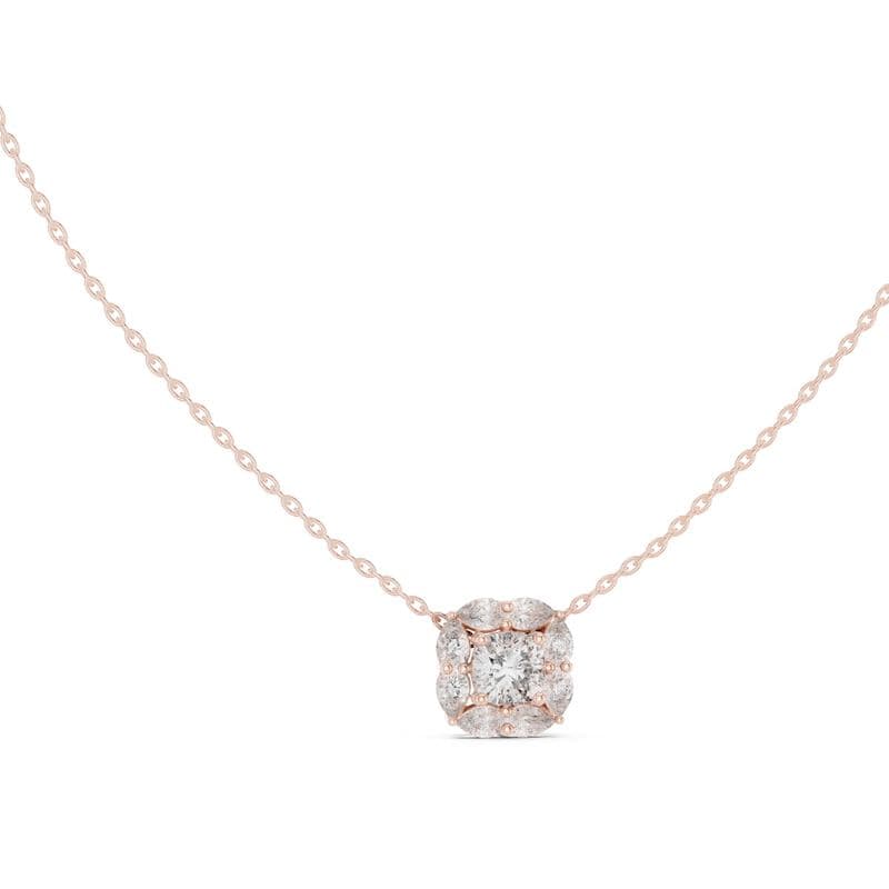 Diamond pendants design GJ-P-0009, shown in rose gold