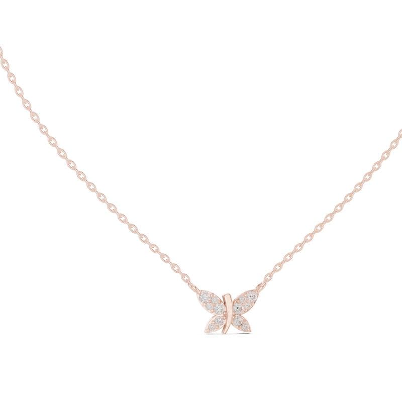 Diamond pendants design GJ-P-0010, shown in rose gold