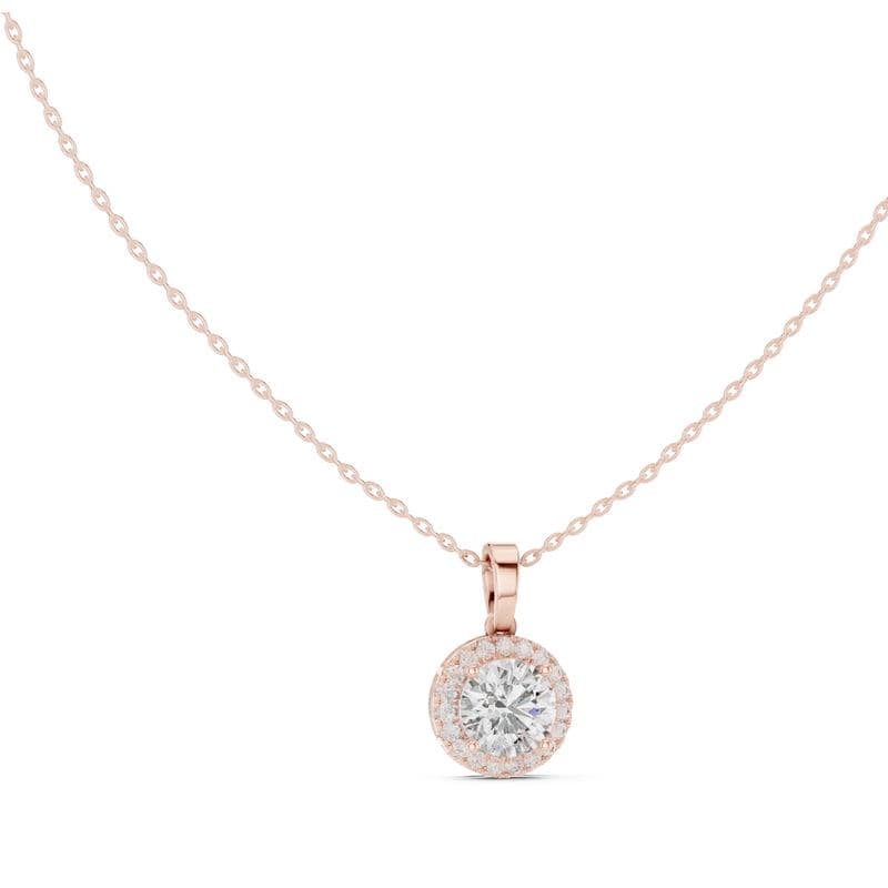 Diamond pendants design GJ-P-0012, shown in rose gold