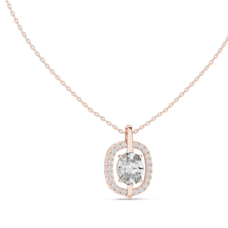 Diamond pendants design GJ-P-0017, shown in rose gold