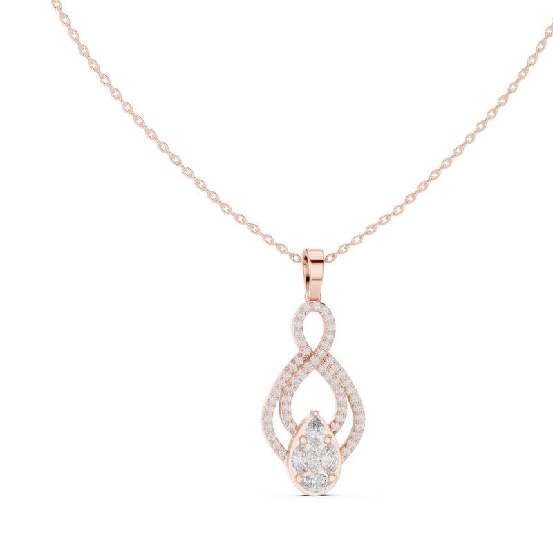 Diamond pendants design GJ-P-0018, shown in rose gold