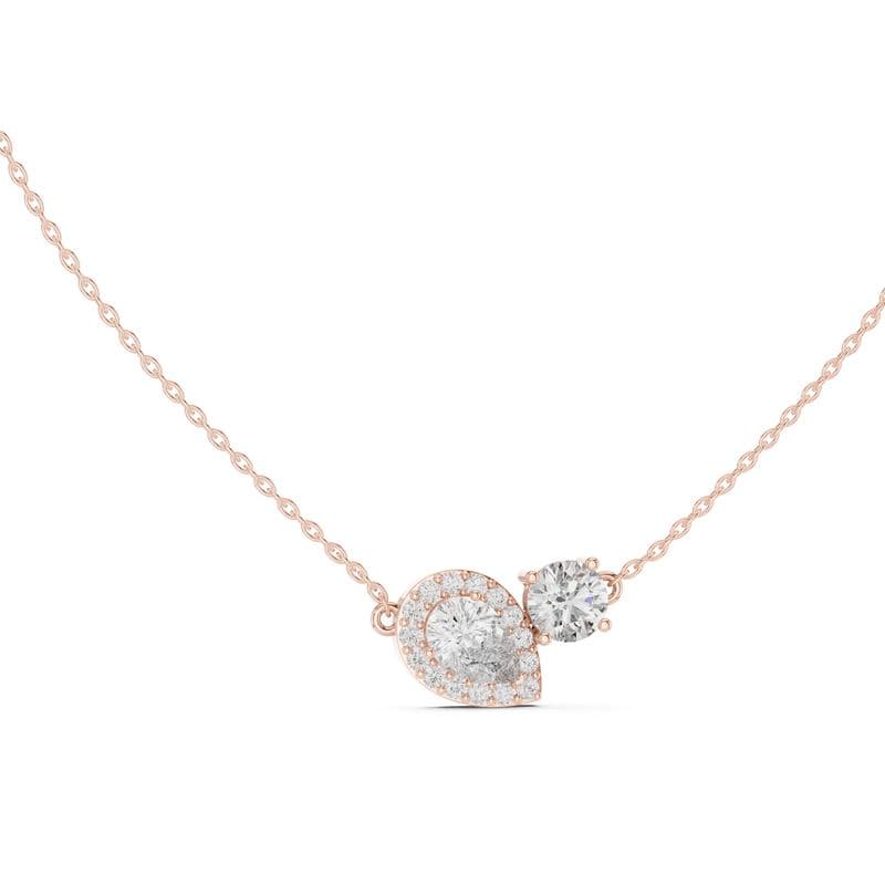Diamond pendants design GJ-P-0019, shown in rose gold