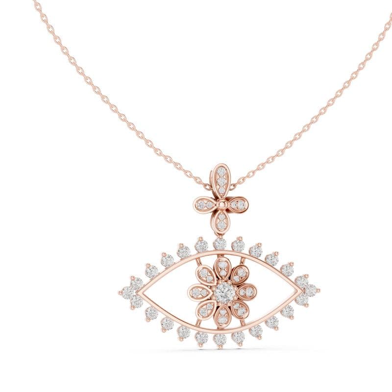 Diamond pendants design GJ-P-0020, shown in rose gold