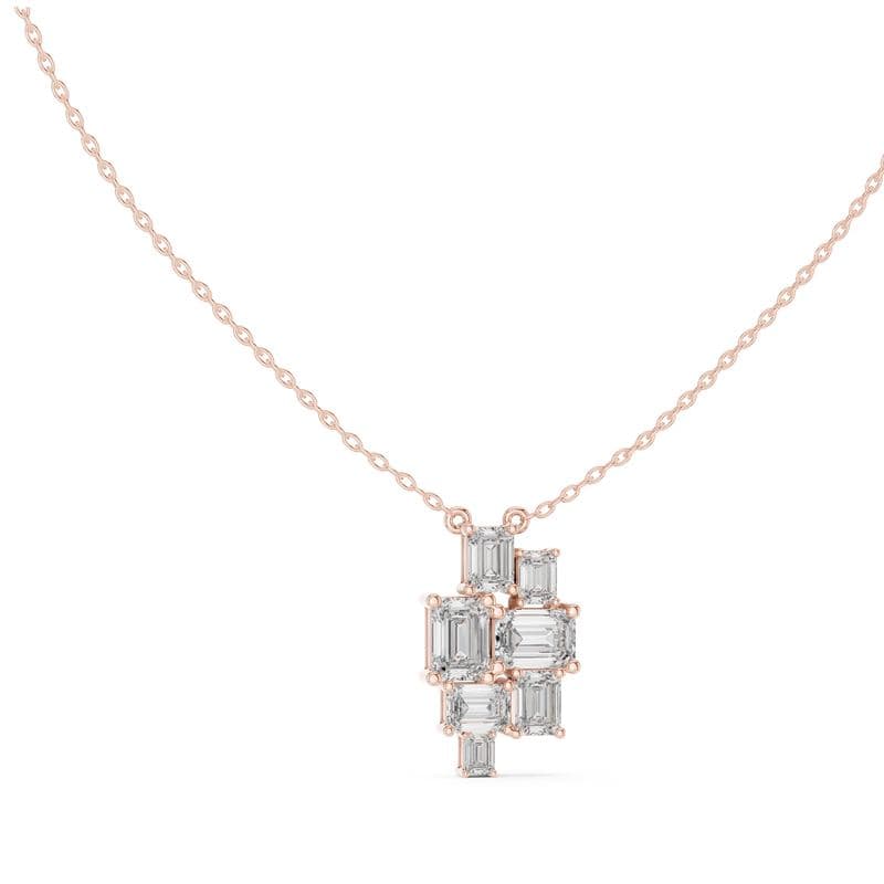 Diamond pendants design GJ-P-0023, shown in rose gold