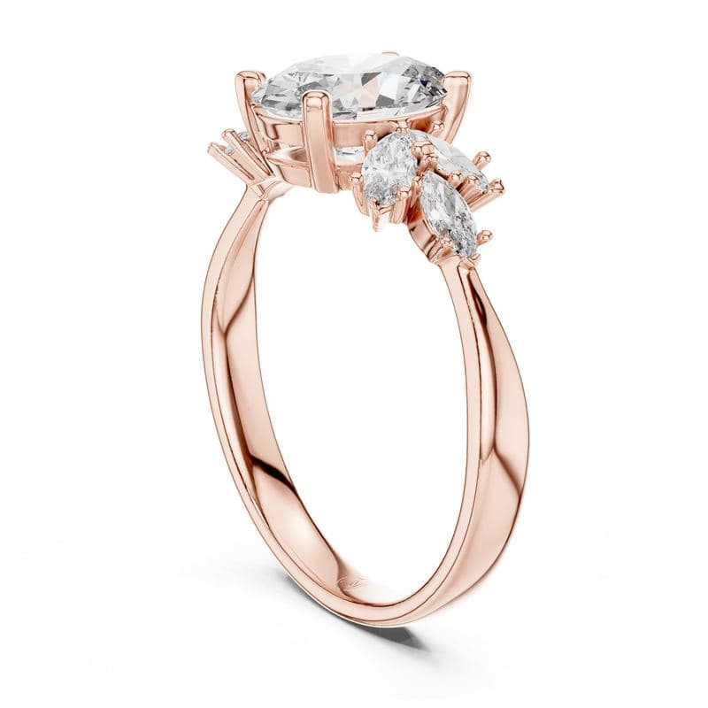 Diamond rings design GJ-R-0001, shown in rose gold