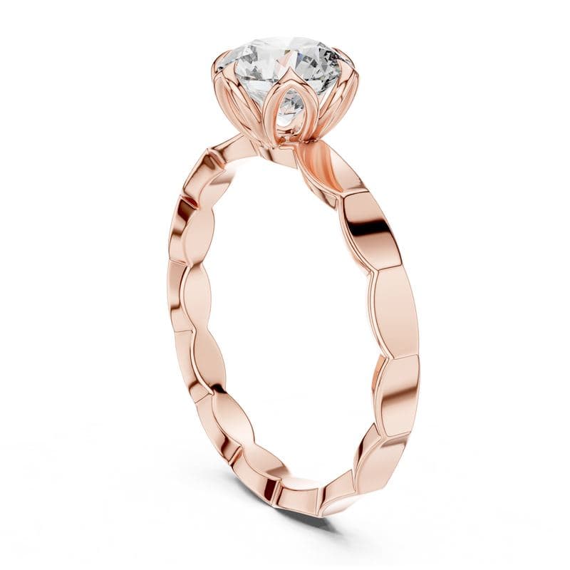 Diamond rings design GJ-R-0018, shown in rose gold