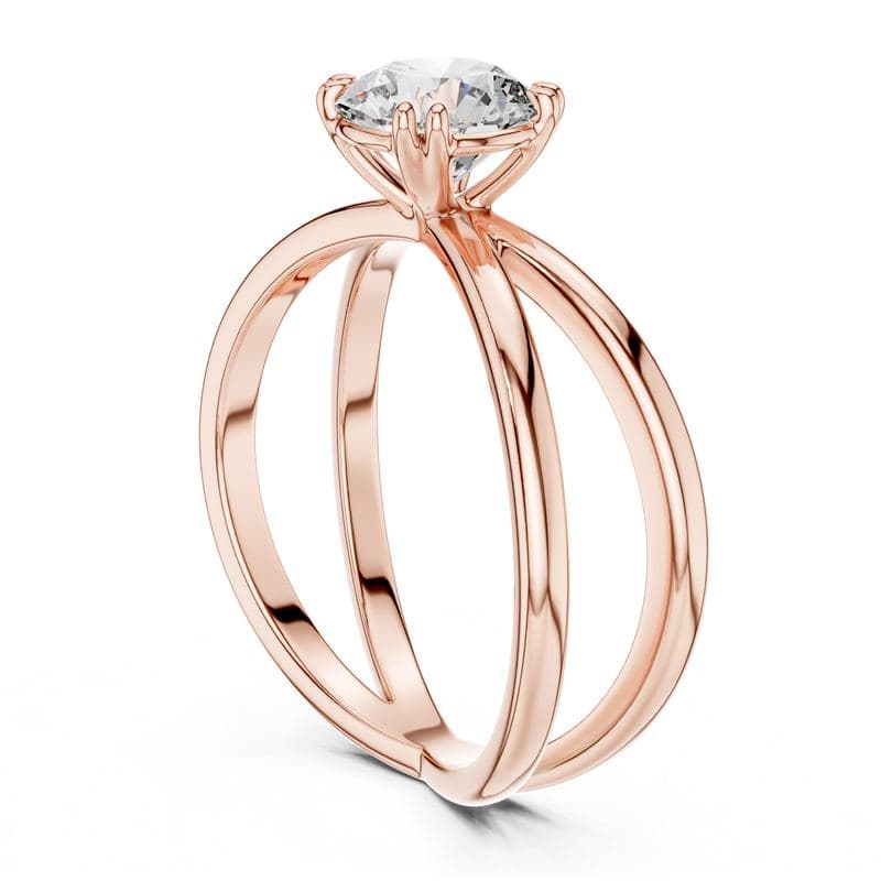 Diamond rings design GJ-R-0020, shown in rose gold