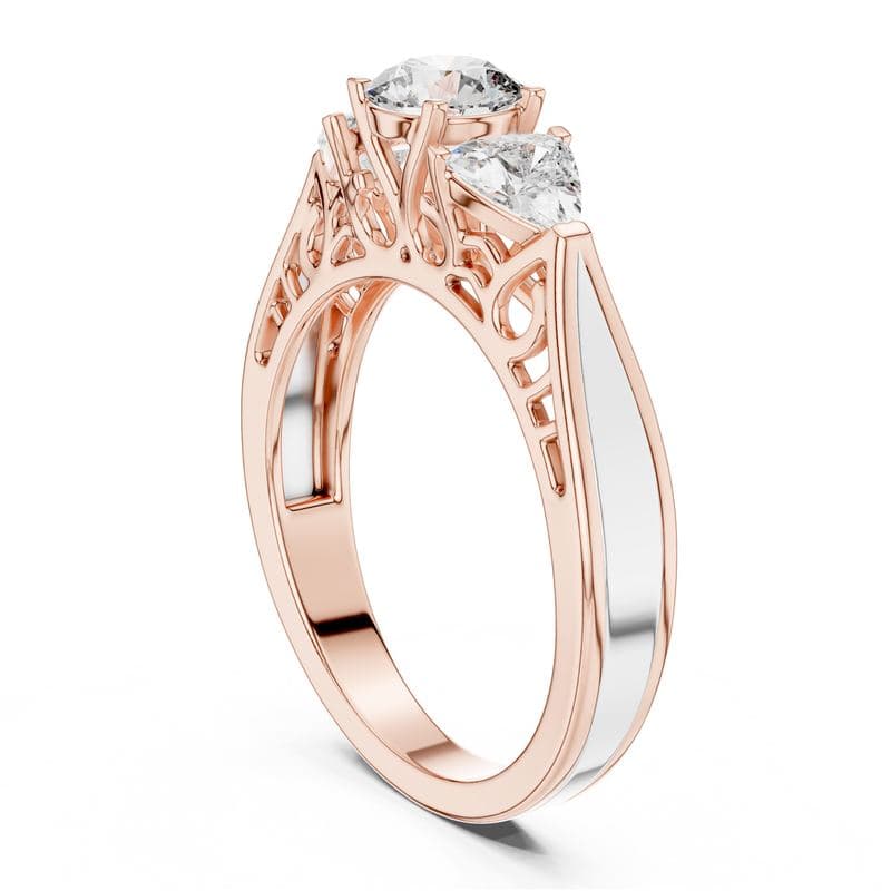 Diamond rings design GJ-R-0026, shown in rose gold