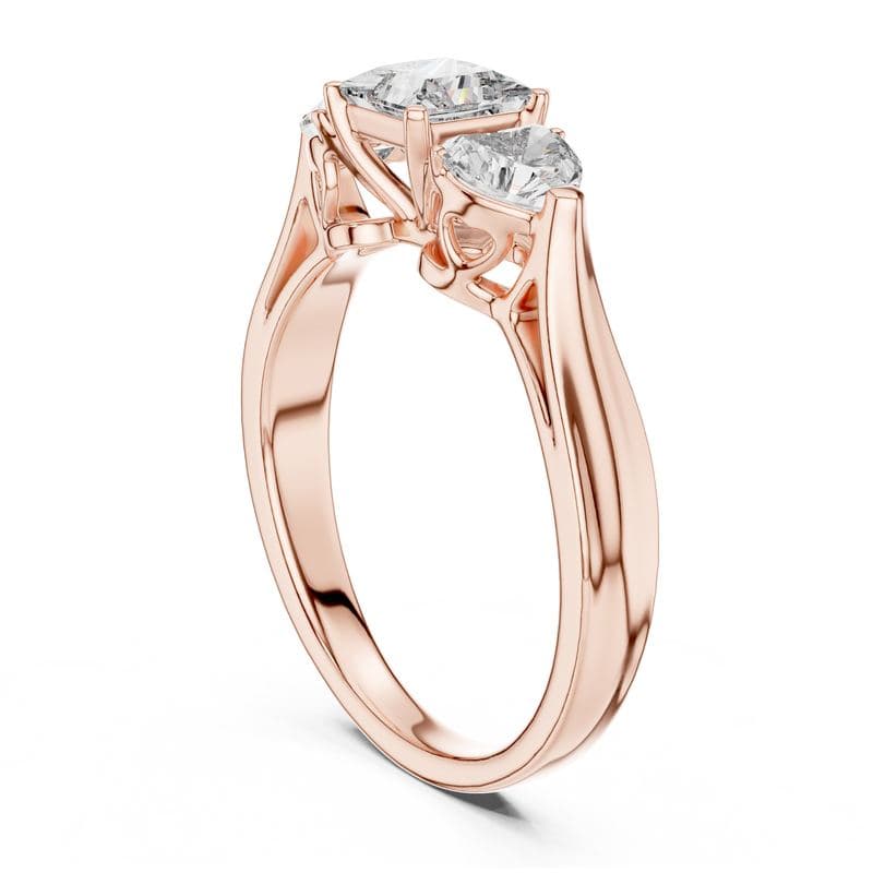Diamond rings design GJ-R-0027, shown in rose gold