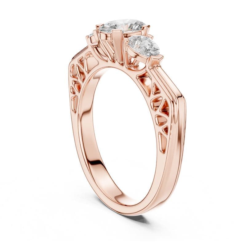 Diamond rings design GJ-R-0028, shown in rose gold