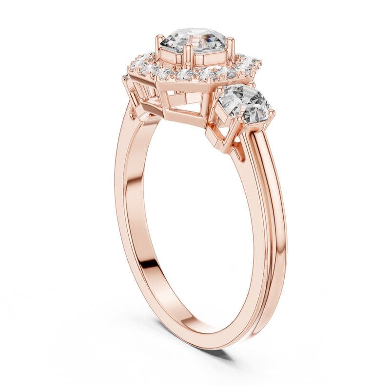 Diamond rings design GJ-R-0029, shown in rose gold