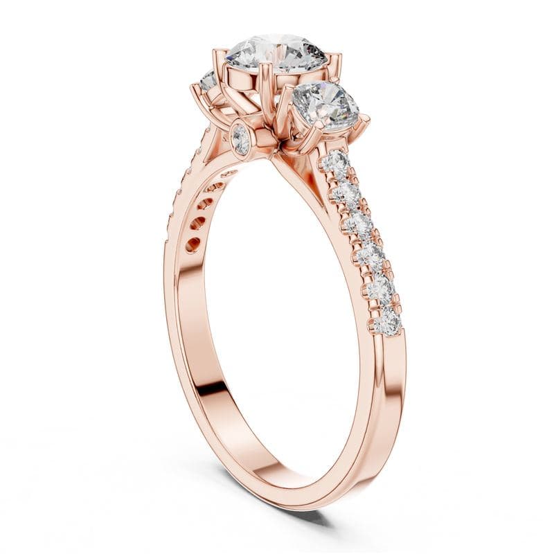 Diamond rings design GJ-R-0030, shown in rose gold