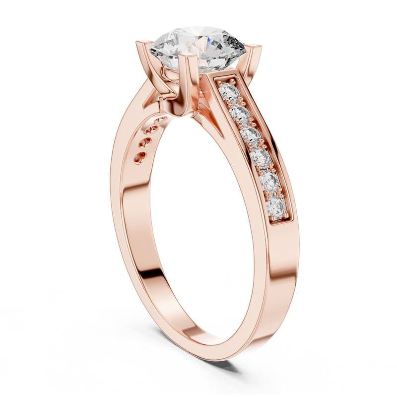 Diamond rings design GJ-R-0032, shown in rose gold