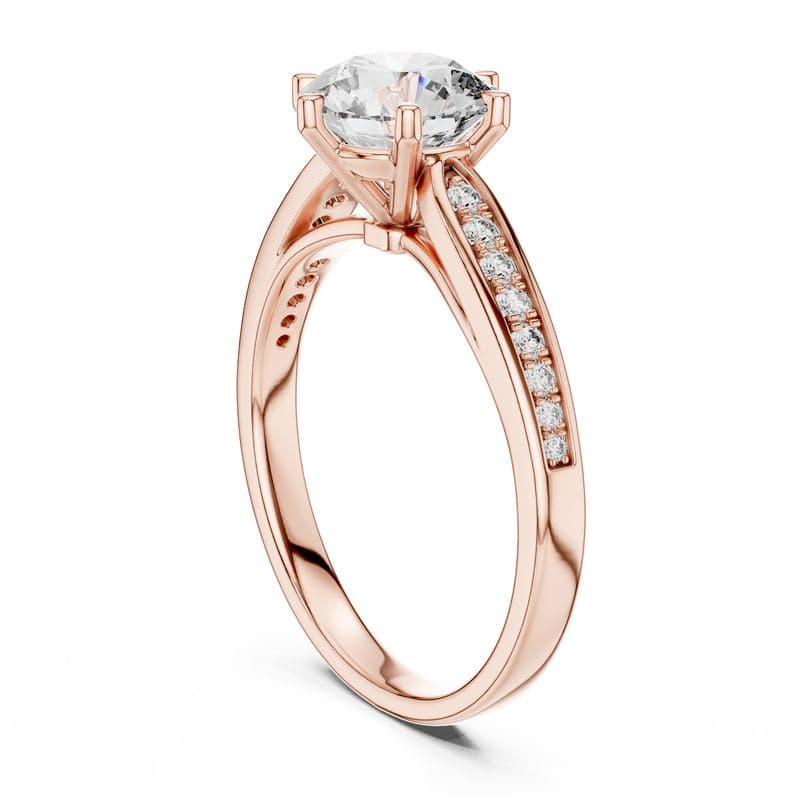 Diamond rings design GJ-R-0035, shown in rose gold