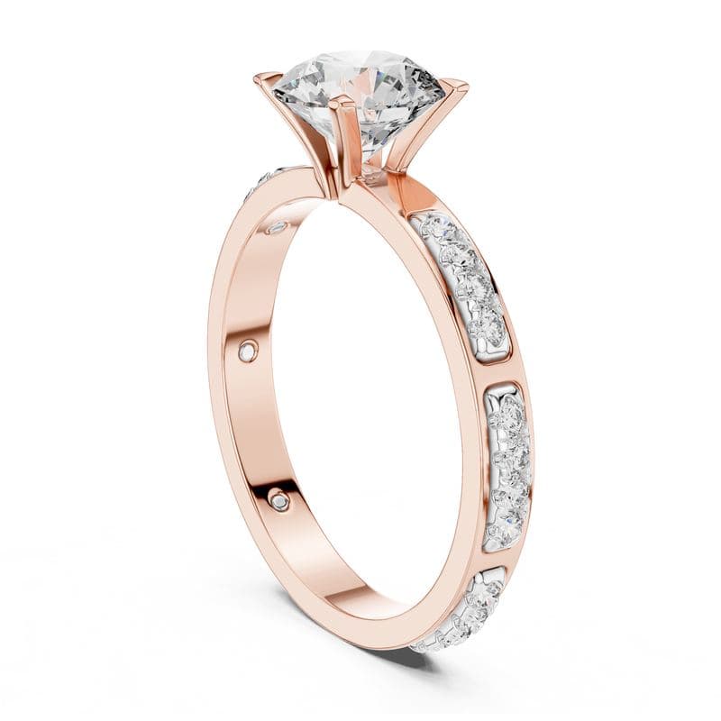 Diamond rings design GJ-R-0036, shown in rose gold