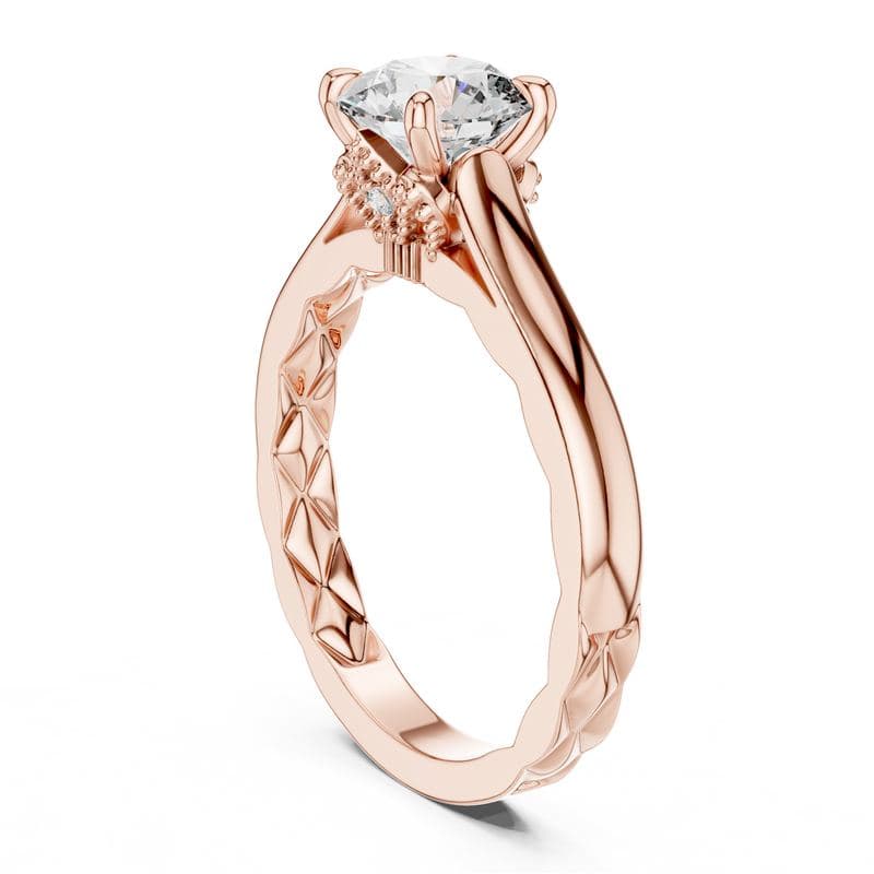 Diamond rings design GJ-R-0039, shown in rose gold