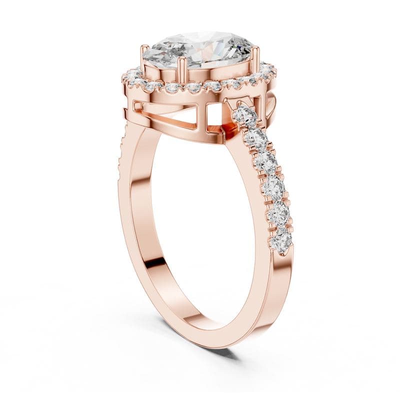 Diamond rings design GJ-R-0043, shown in rose gold