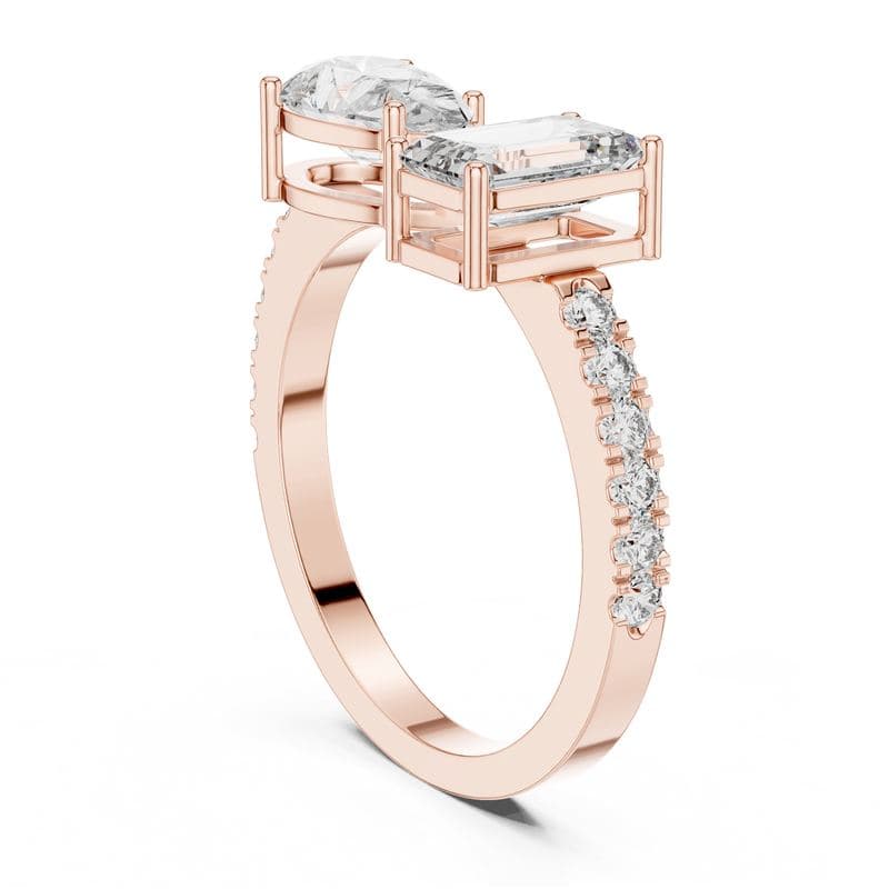 Diamond rings design GJ-R-0047, shown in rose gold